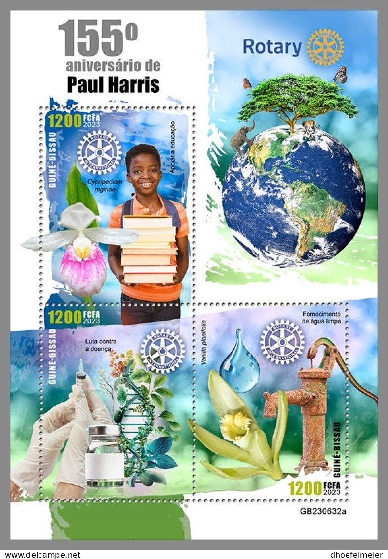 GUINEA-BISSAU 2023 MNH Paul Harris Rotary Club M/S – IMPERFORATED – DHQ2420 - Rotary, Lions Club