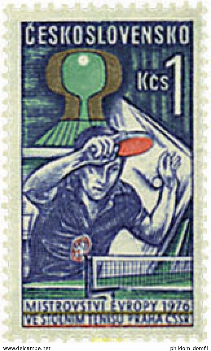 63741 MNH CHECOSLOVAQUIA 1976 CAMPEONATO EUROPEO DE PING PONG - Unused Stamps