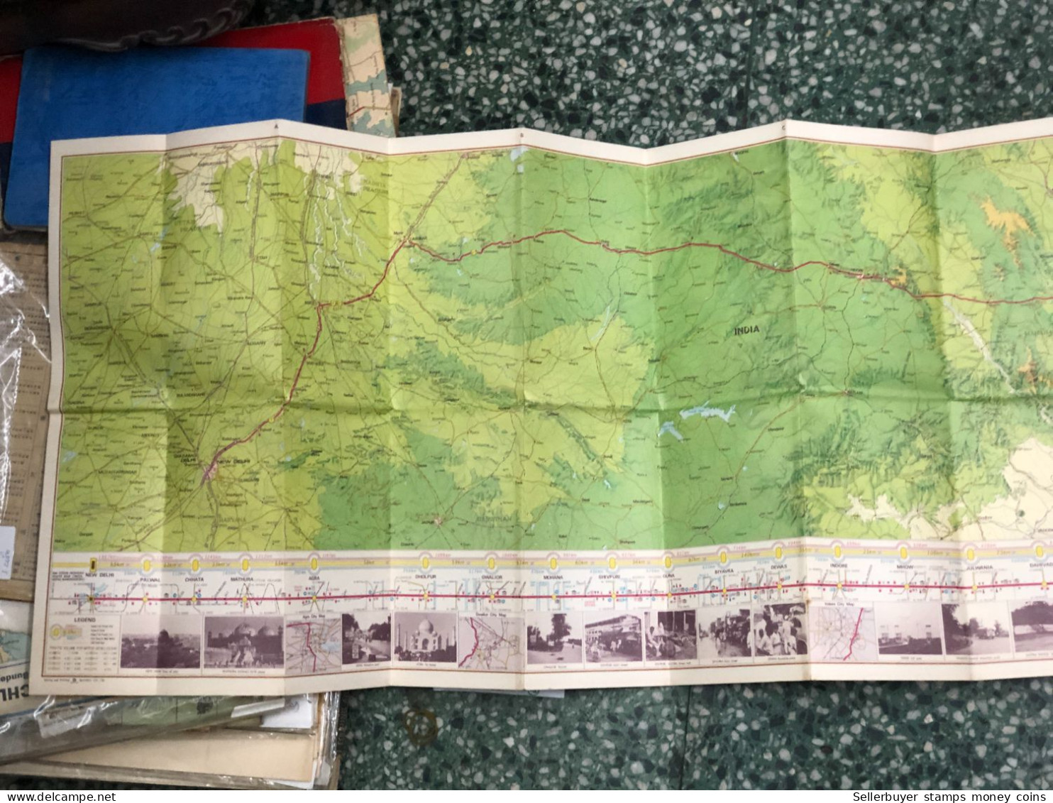 World Maps Old-ASIAN HIGHWAY ROUTE MAP INDIA SRI LANKA Before 1975-1 Pcs - Topographische Karten