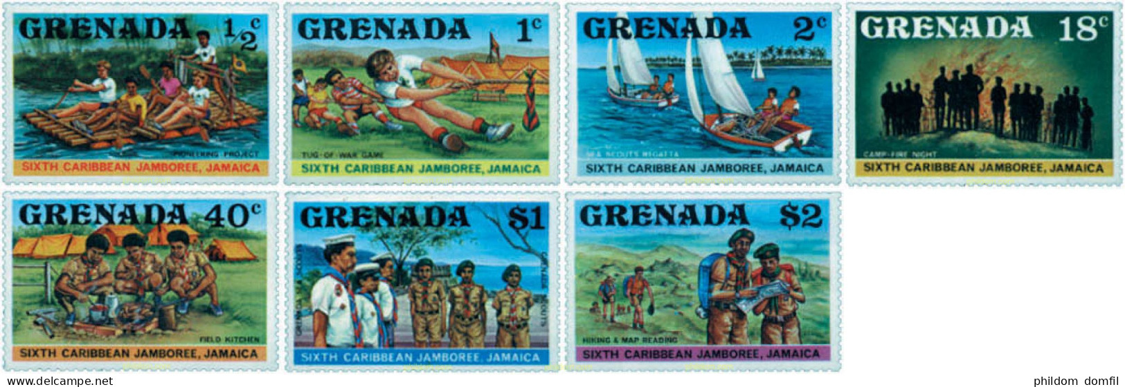 38731 MNH GRANADA 1977 6 JAMBOREE DEL CARIBE EN JAMAICA - Grenada (1974-...)