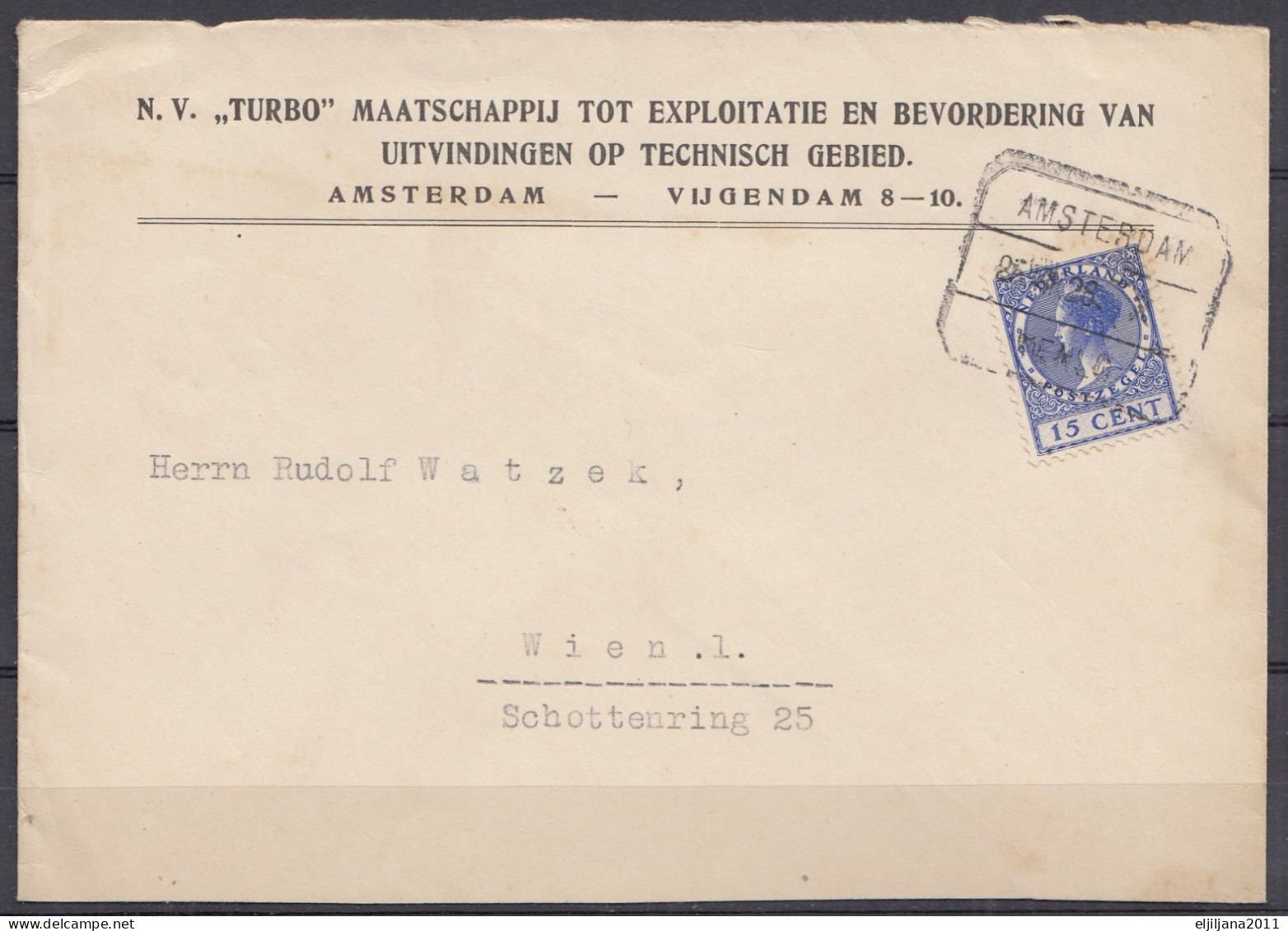 ⁕ Netherlands 1926 - 1928 ⁕ Queen Wilhelmina, Mi.184 & Mi.216 On Cover ⁕ 3v Used - See Scan - Storia Postale