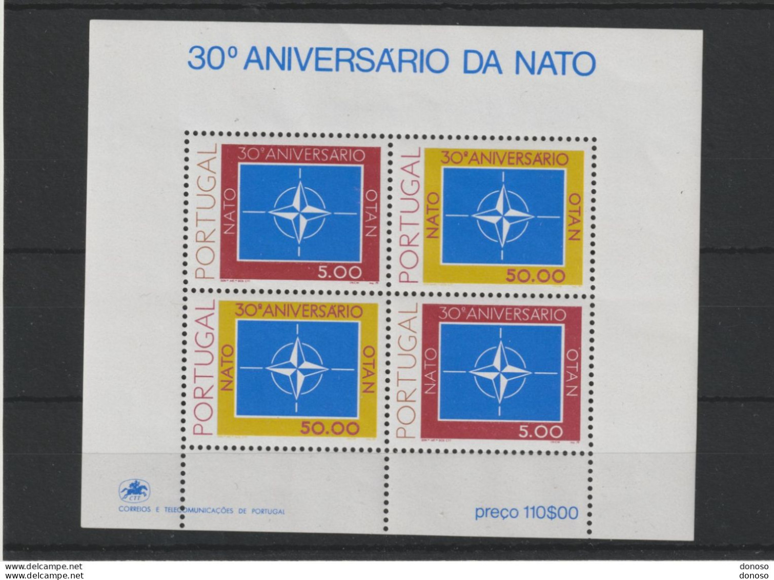 PORTUGAL 1978 OTAN Yvert BF 26, Michel Block 26 NEUF** MNH Cote Yv 9 Euros - Blocs-feuillets