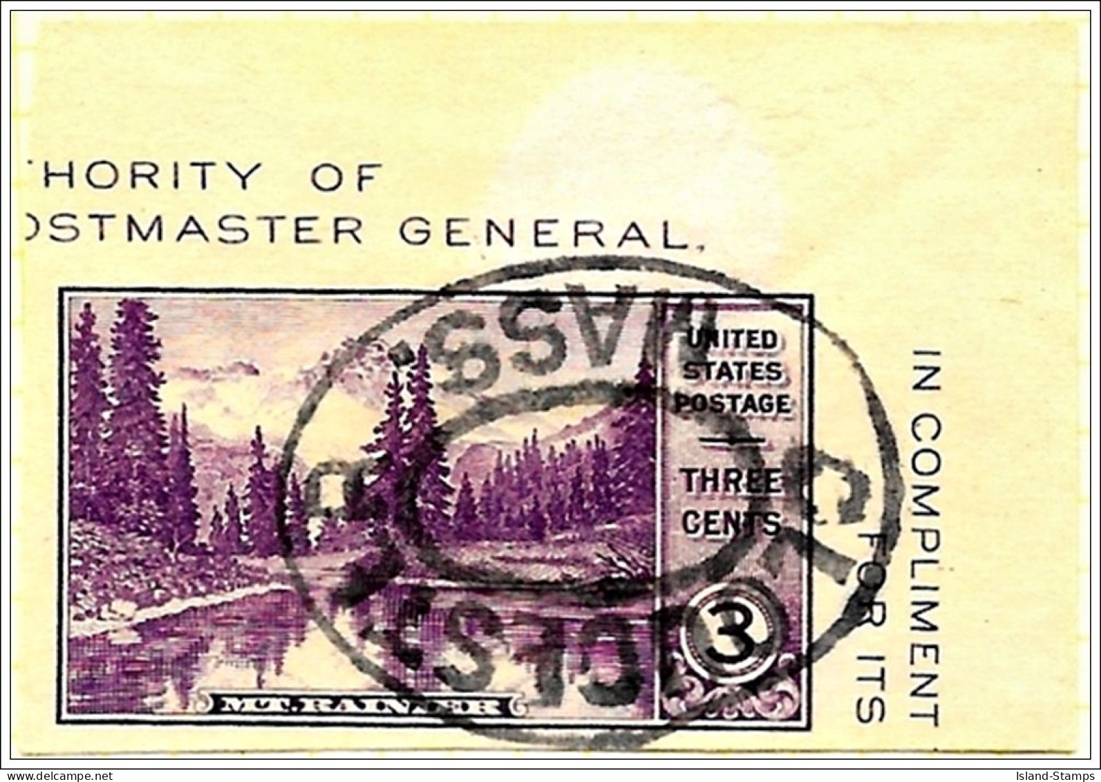 # 758 - 1935 3c National Parks: Mt. Rainier, Imperf, Used - Used Stamps