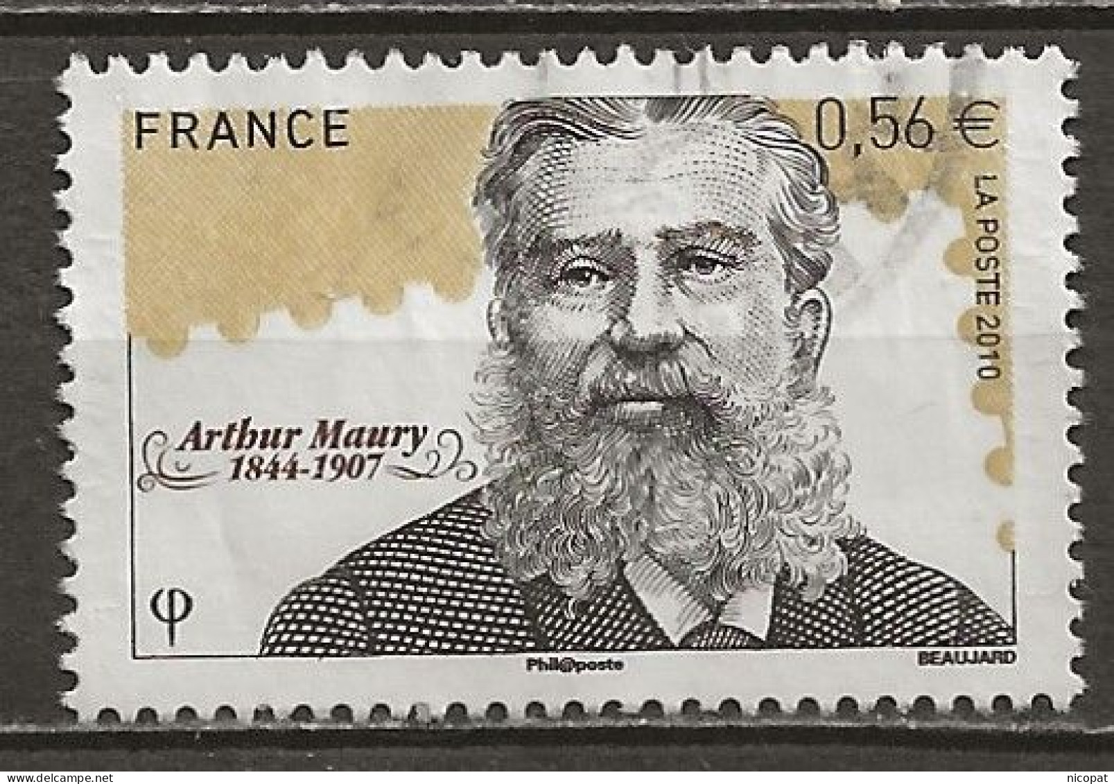 FRANCE Oblitéré 4450 Arthur Maury (1844-1907) Philatéliste Auteur D'un Catalogue De Timbres - Gebraucht