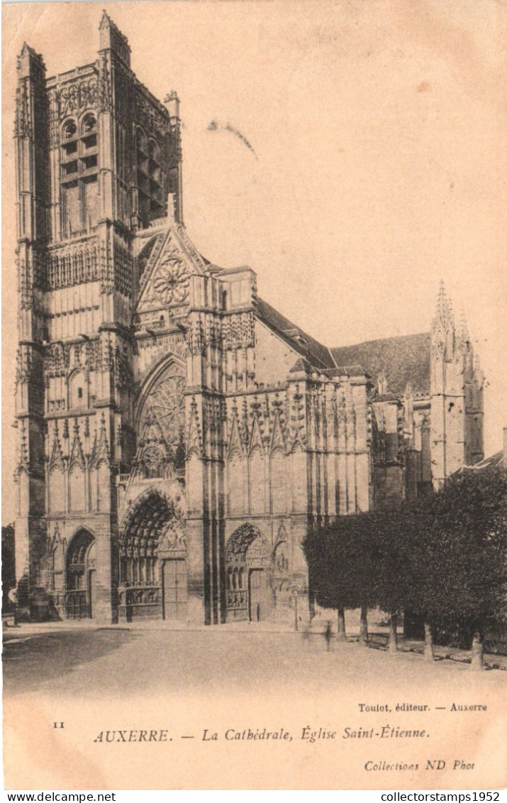 AUXERRE, YONNE, CATHEDRAL, ARCHITECTURE, FRANCE, POSTCARD - Auxerre