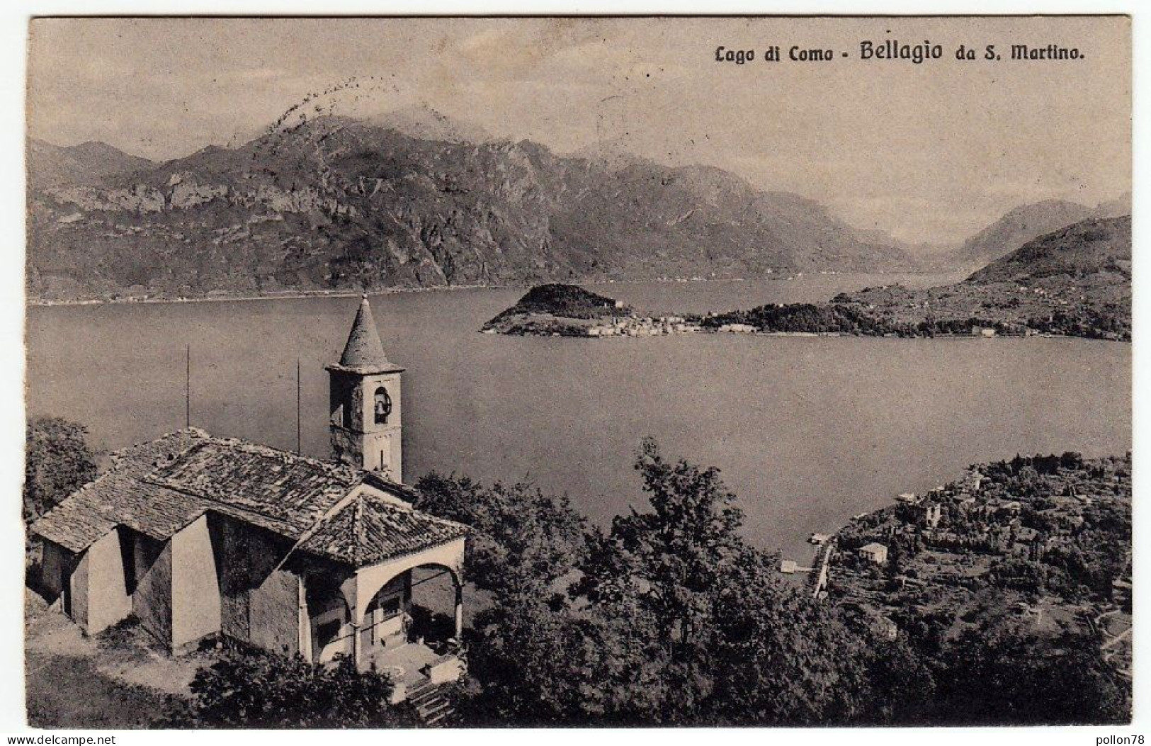 LAGO DI COMO - BELLAGIO DA S. MARTINO - 1918 - Vedi Retro - Formato Piccolo - Como