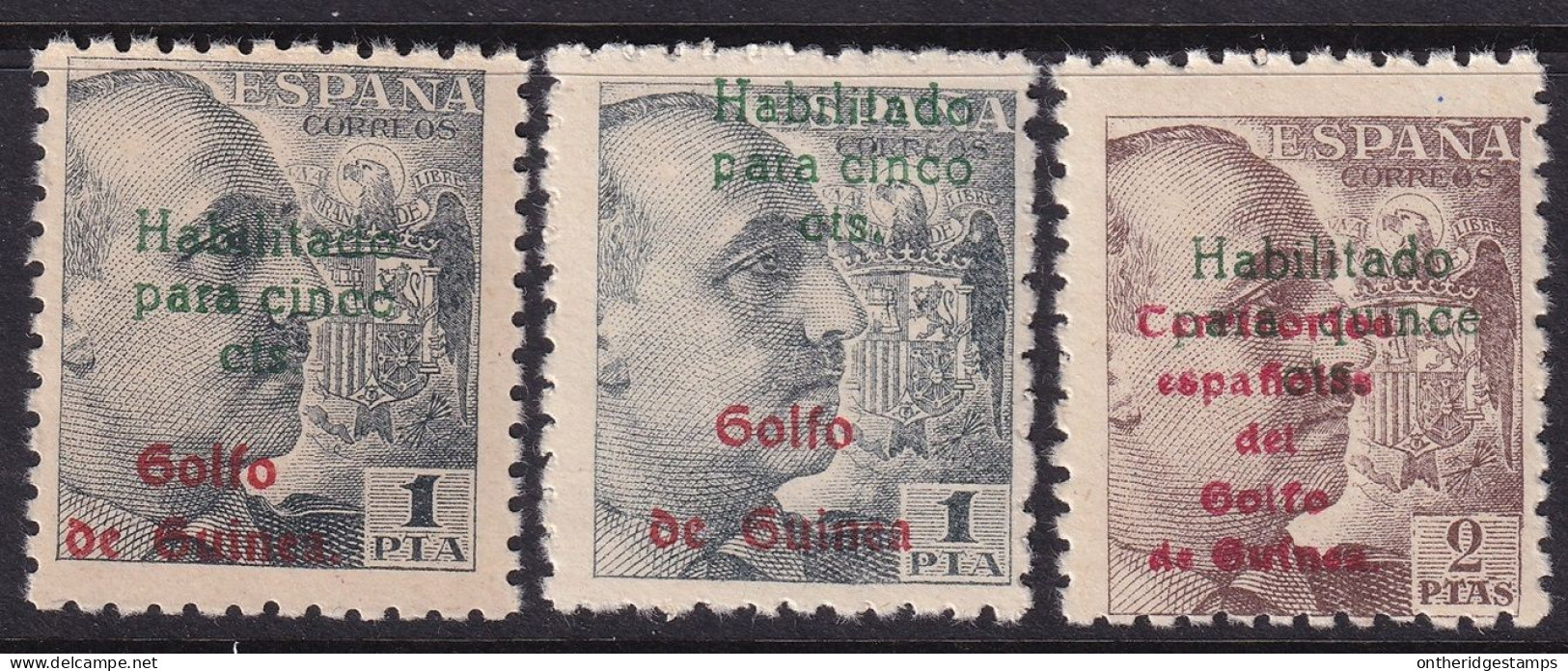 Spanish Guinea 1949 Sc 302-3 Ed 273-4 Set MNH** Both Overprint Spacings - Guinée Espagnole