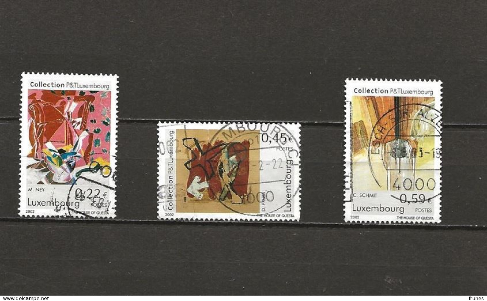 2002 Luxemburg Kunstsammlung Mi.Nr.1559-1561  Gebraucht - Oblitérés