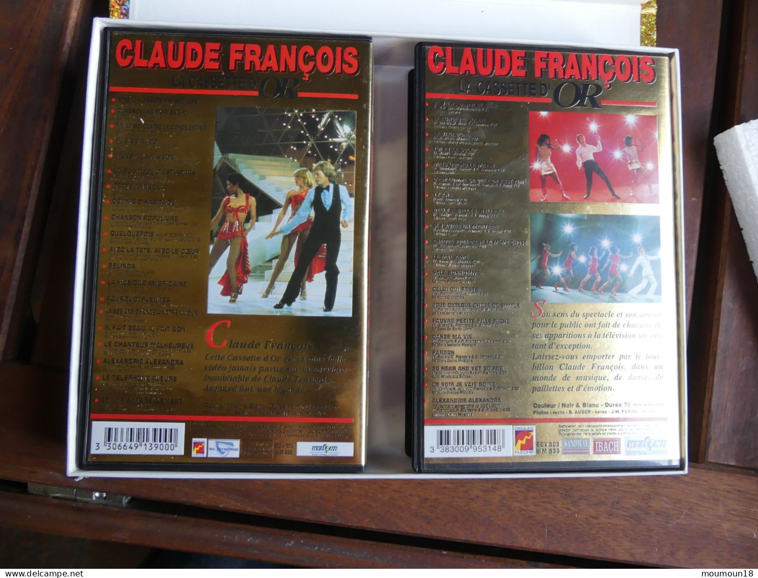 Coffret 2 Vidéo-cassettes VHS Secam Claude François Le Coffret D'or - Autres & Non Classés