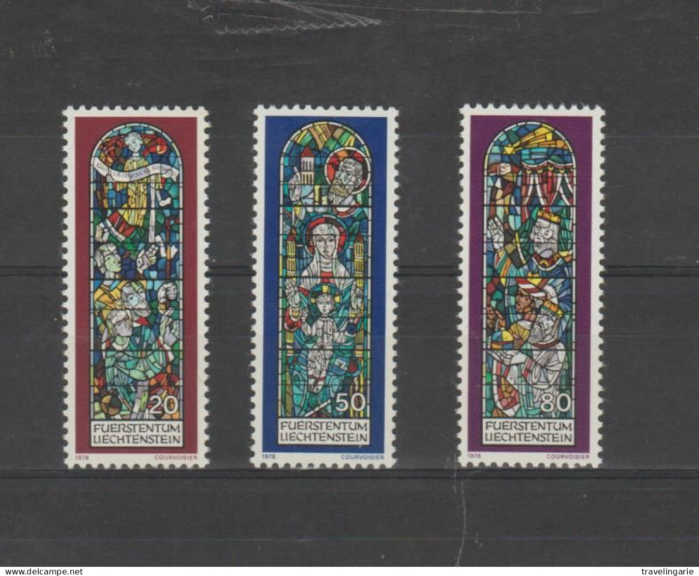 Liechtenstein 1978 Christmas - Stained Glass ** MNH - Glasses & Stained-Glasses