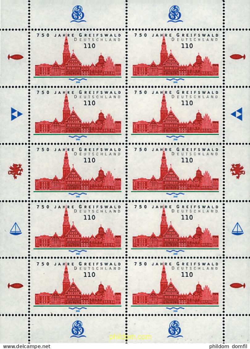 9926 MNH ALEMANIA FEDERAL 2000 750 ANIVERSARIO DE GREIFSWALD - Unused Stamps