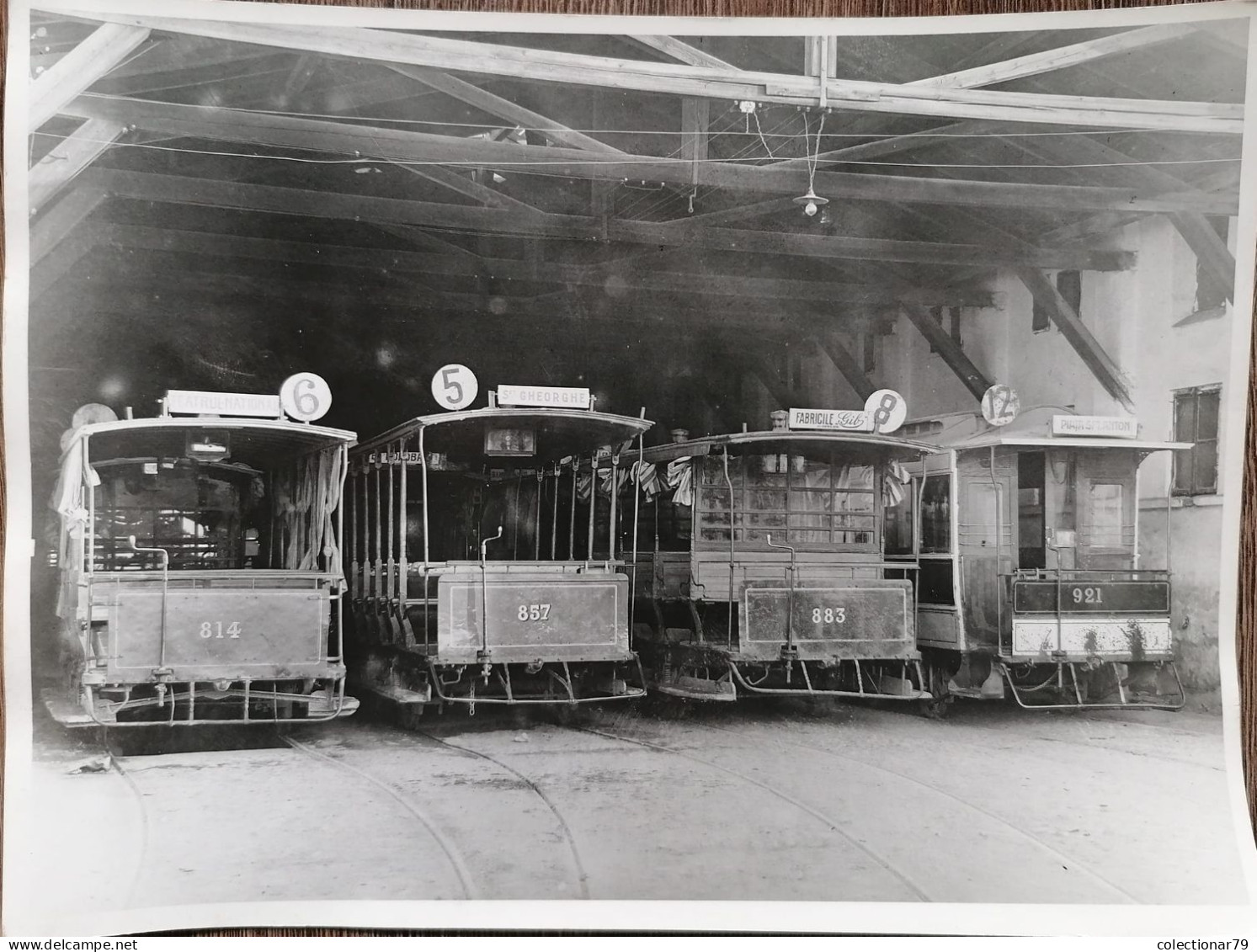 Romania Bucuresti Foto Presa Tramvaie /Remiza Cu Vagoane Pt Tractiune Animala Foto 24x18 Cm - Roumanie