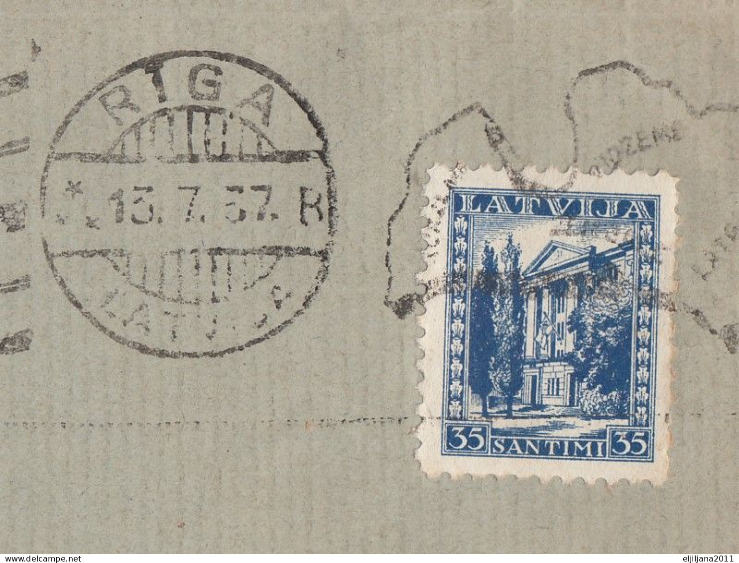 ⁕ Latvia / Lettland 1937 ⁕ Mi.236 On Business Cover, Window - SIEMENS, Postmark RIGA ⁕ 2v Used - See Scan - Lettonie