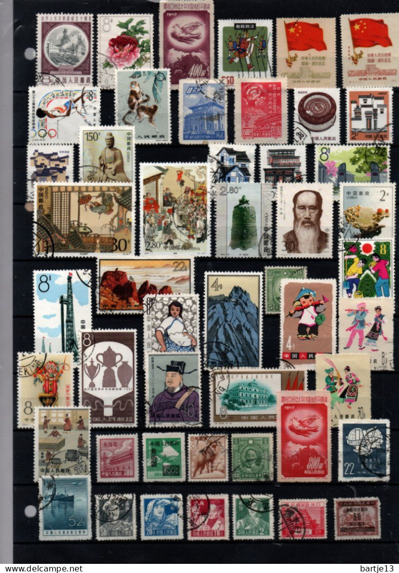 CHINA ASIA SMALL COLLECTION STAMPS USED, MH, MNH ON STOCK CARD - Andere & Zonder Classificatie