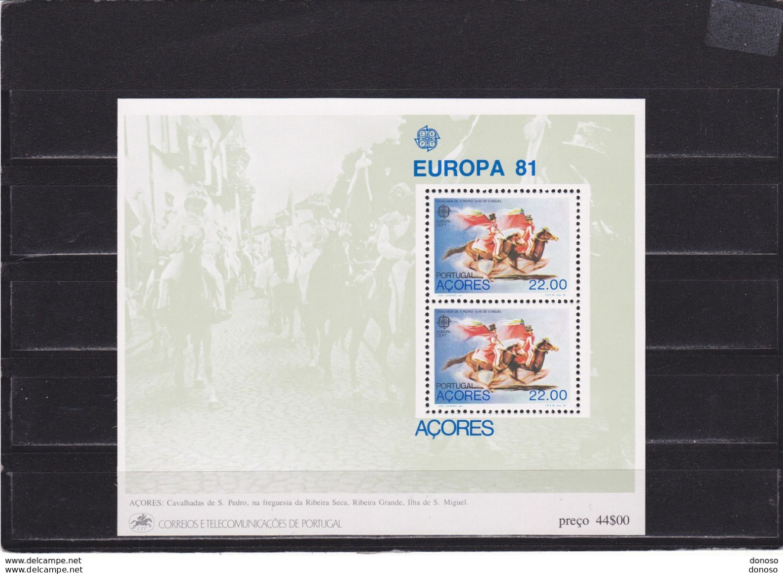 ACORES 1981 EUROPA , Chevaux Yvert BF 2, Michel Block 2 NEUF** MNH Cote 4 Euros - Azores