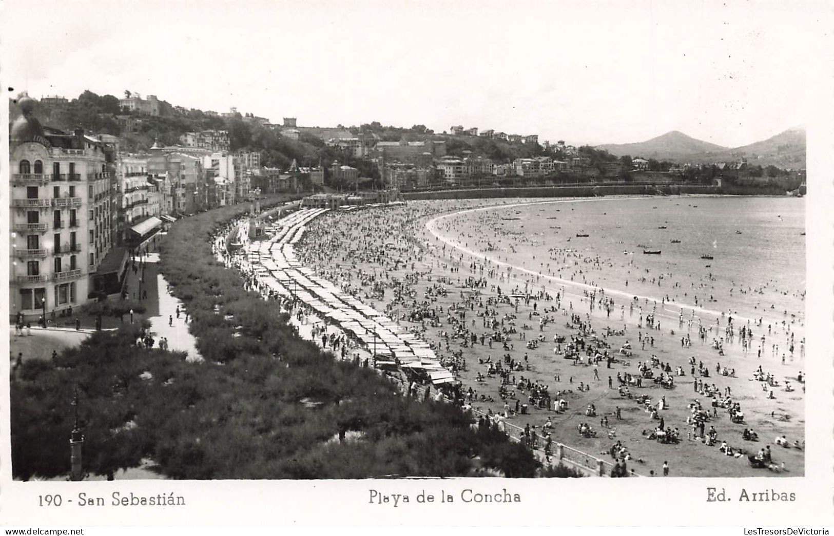 ESPAGNE - San Sebastian - Playa De La Concha - Animé - Carte Postale Ancienne - Guipúzcoa (San Sebastián)