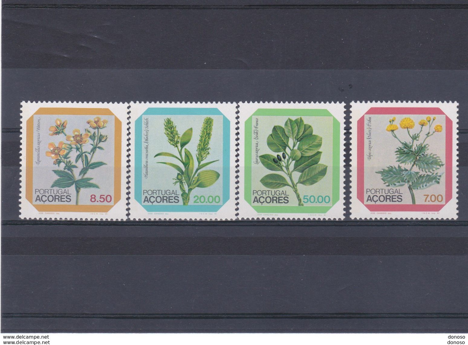 ACORES 1981 FLEURS Yvert 334-337, Michel 345-348 NEUF** MNH Cote 3,75 Euros - Açores