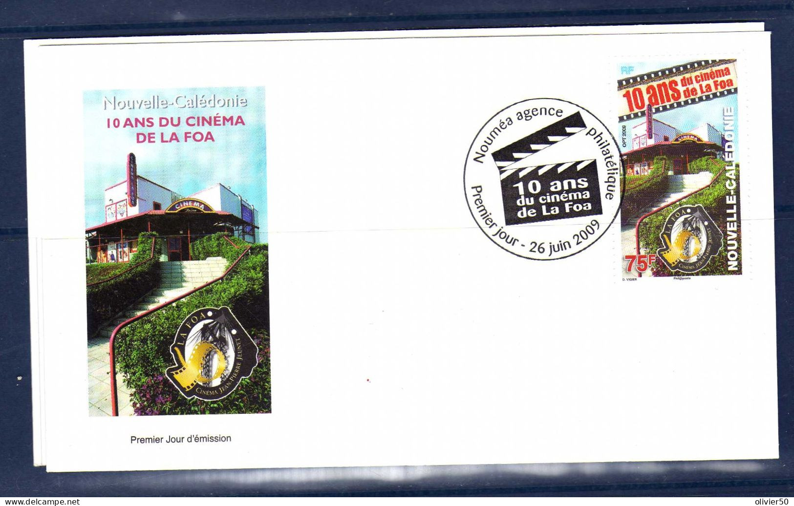 Nouvelle-Caledonie - 2009 - FDC - 10 Ans Du Cinema De La Foa - Storia Postale