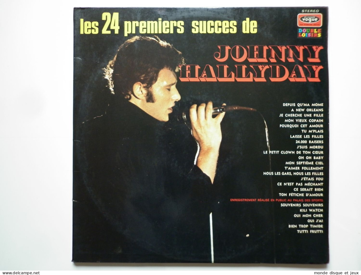 Johnny Hallyday Double 33Tours Vinyles Les 24 Premiers Succès De Johnny Hallyday Disques Label Blanc Lettre B - Andere - Franstalig