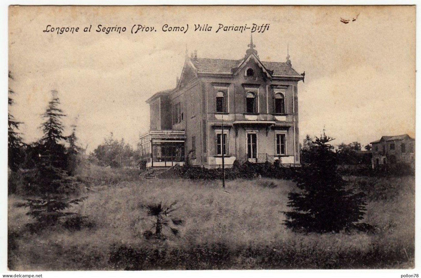 LONGONE AL SEGRINO (Prov. COMO) VILLA PARIANI - BIFFI - 1907 - Vedi Retro - Formato Piccolo - Como