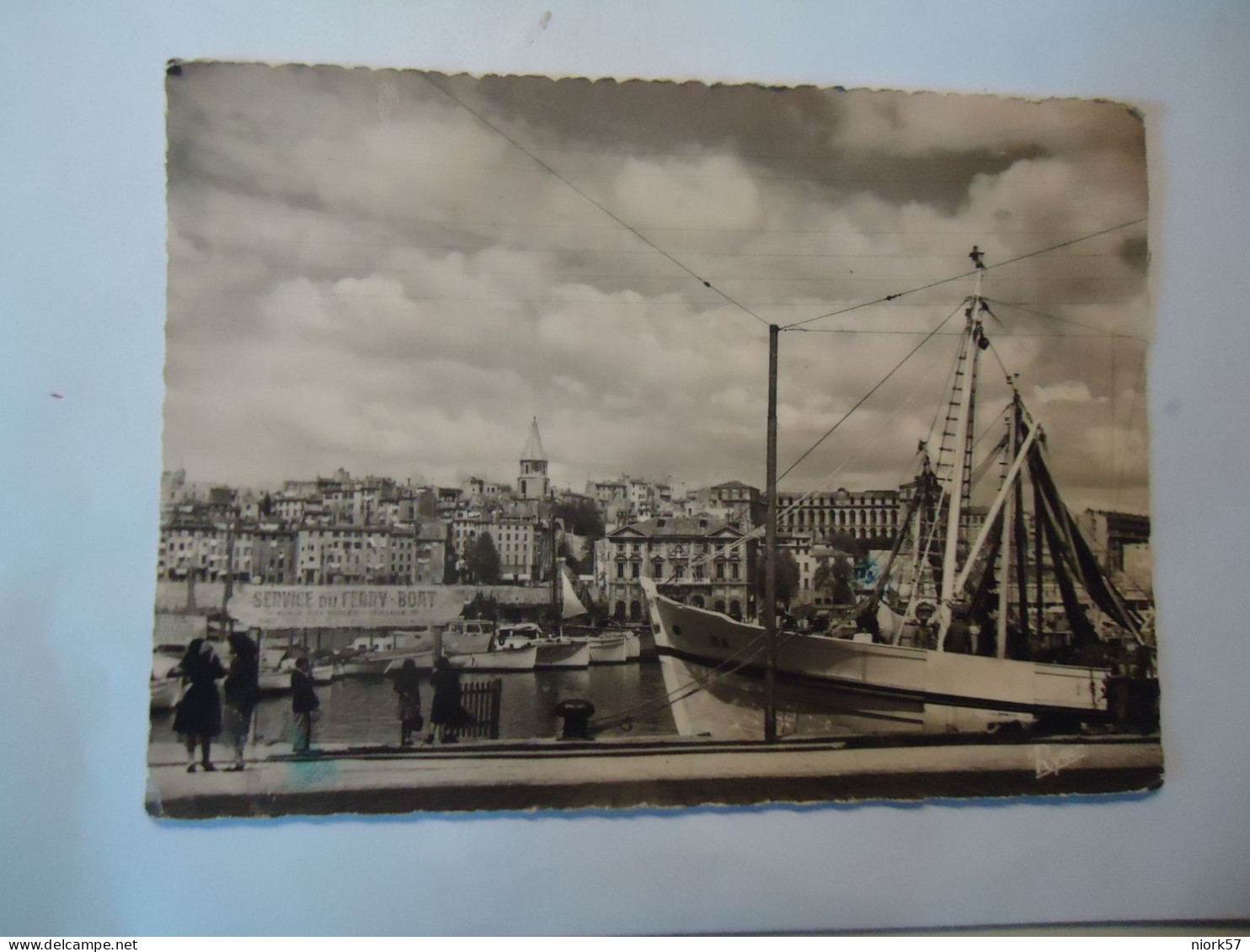 FRANCE    POSTCARDS  MARSEILLE  1950 PORT AND SHIPS  STAMPS 2 - Otros & Sin Clasificación