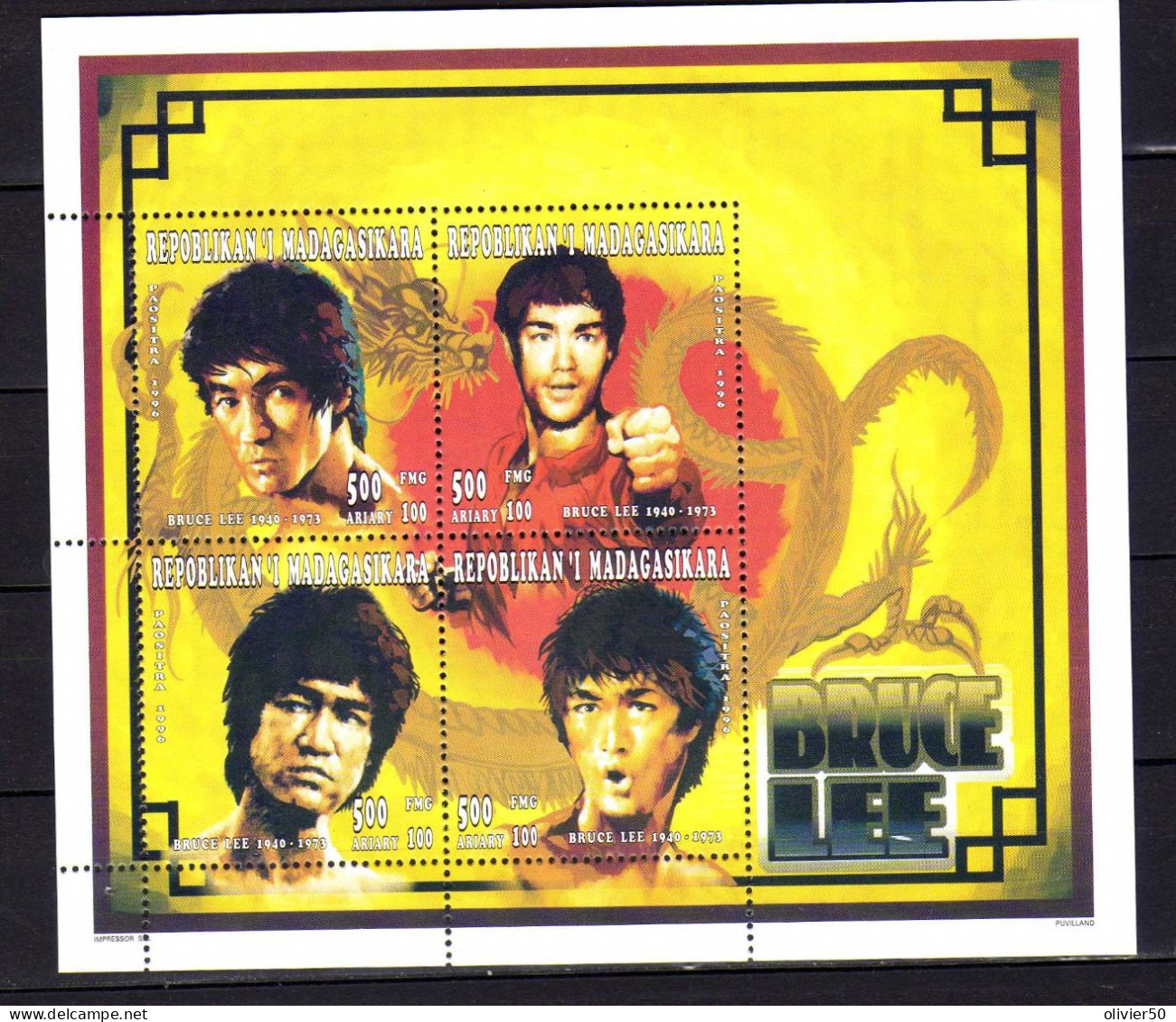 Madagascar - BF Bruce Lee - Acteur - Cinema  -Neuf** - MNH - Madagaskar (1960-...)