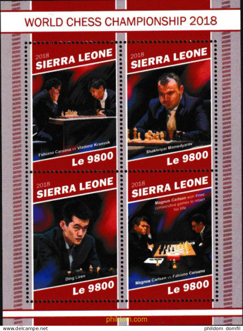 601143 MNH SIERRA LEONA 2018 CAMPEONATOS DELMUNDO DE AJEDREZ - Sierra Leone (1961-...)