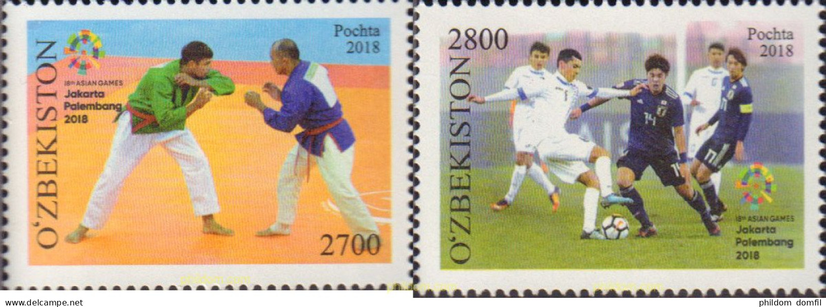 594121 MNH UZBEKISTAN 2018 XVII JUEGOS ASIATICOS 2018 - Uzbekistan