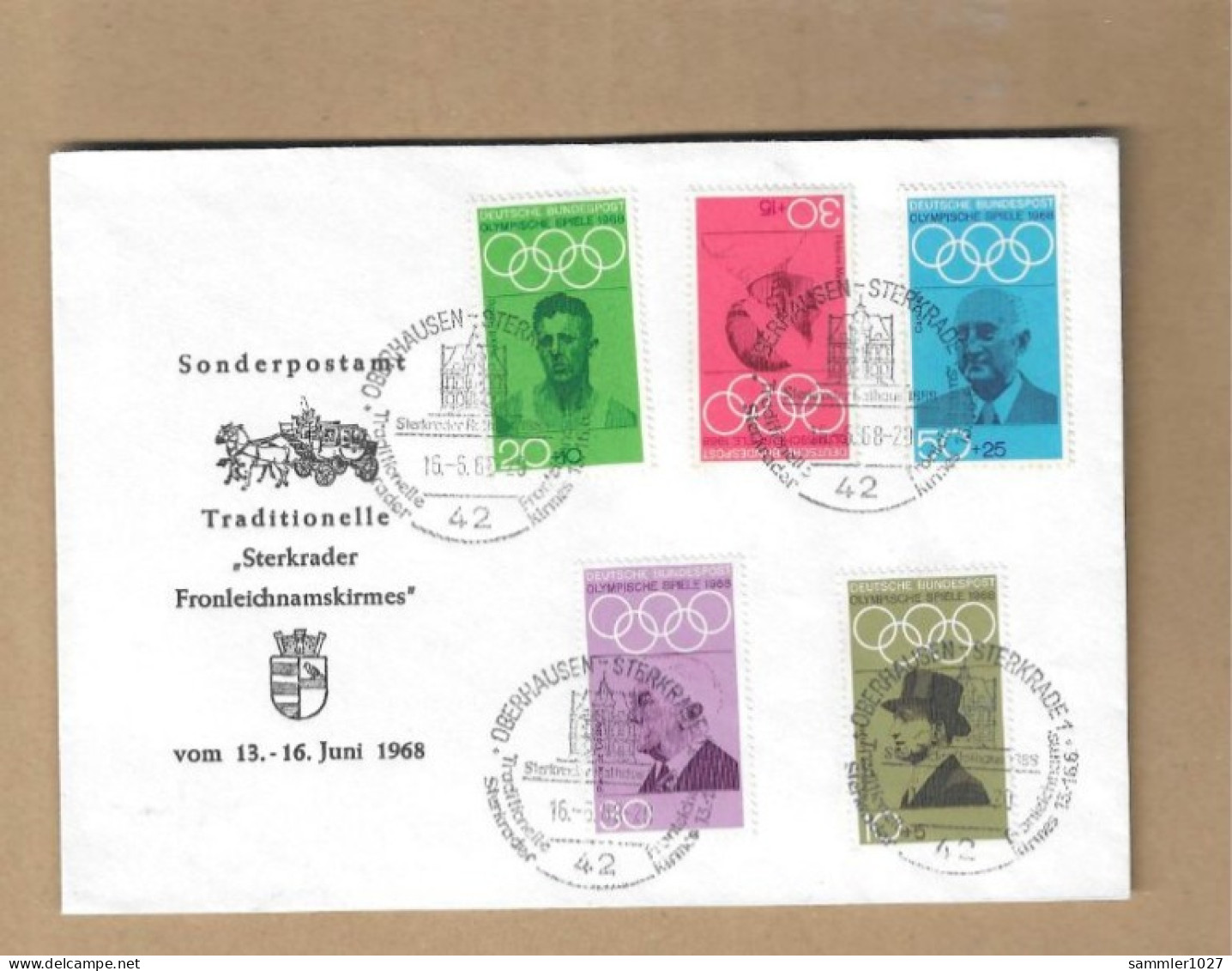 Los Vom 16.05 -  Olympiadesatzbrief 1968 - Covers & Documents