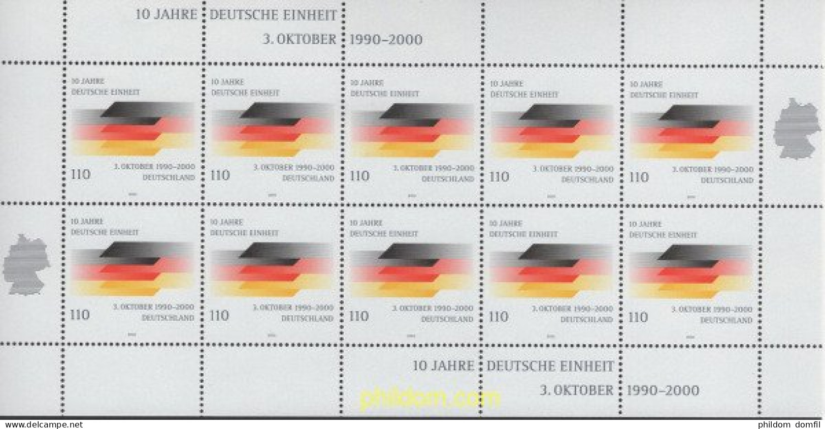 146776 MNH ALEMANIA FEDERAL 2000 10 ANIVERSARIO DE LA REUNIFICACION - Unused Stamps