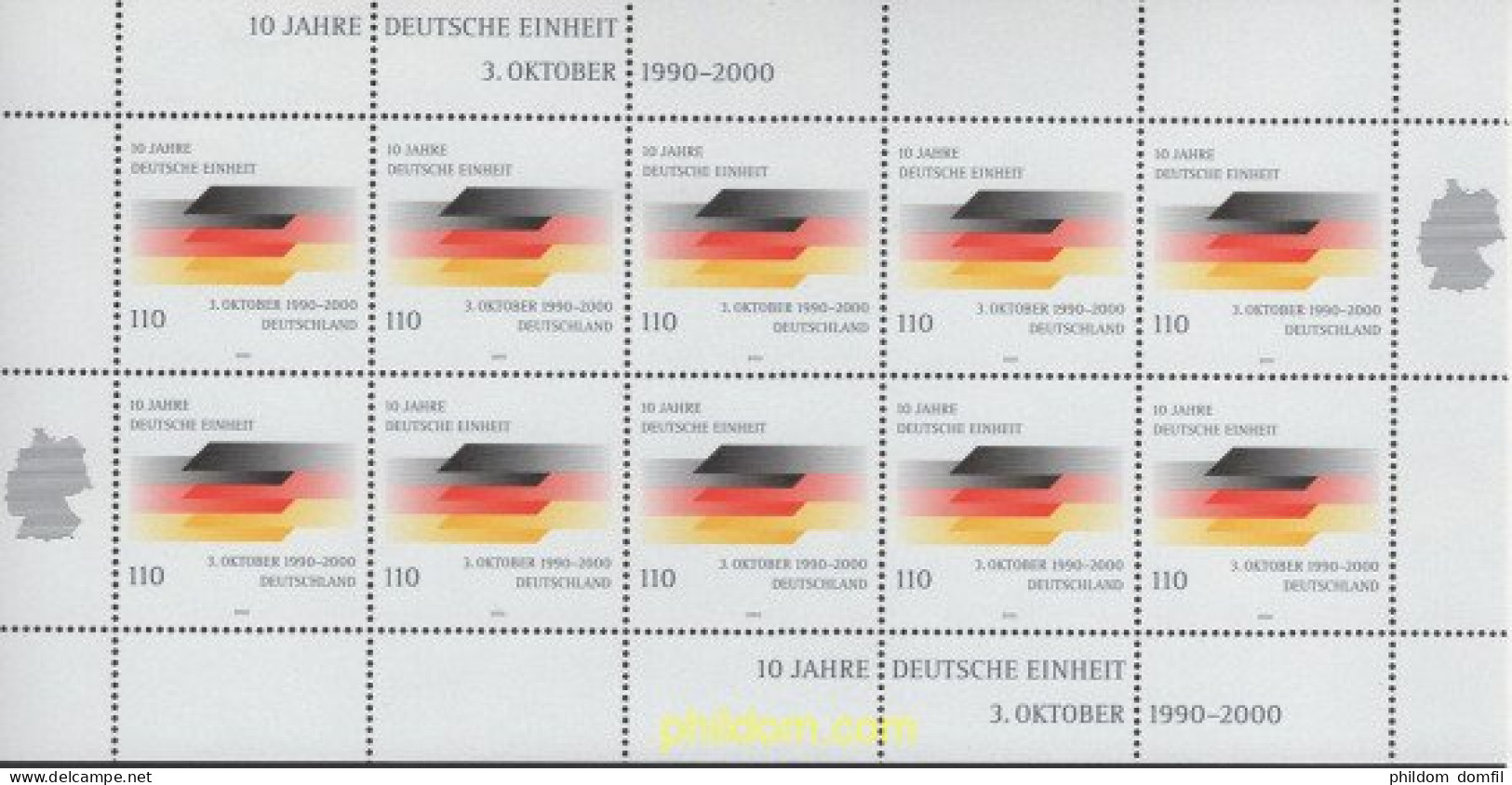 146776 MNH ALEMANIA FEDERAL 2000 10 ANIVERSARIO DE LA REUNIFICACION - Ungebraucht