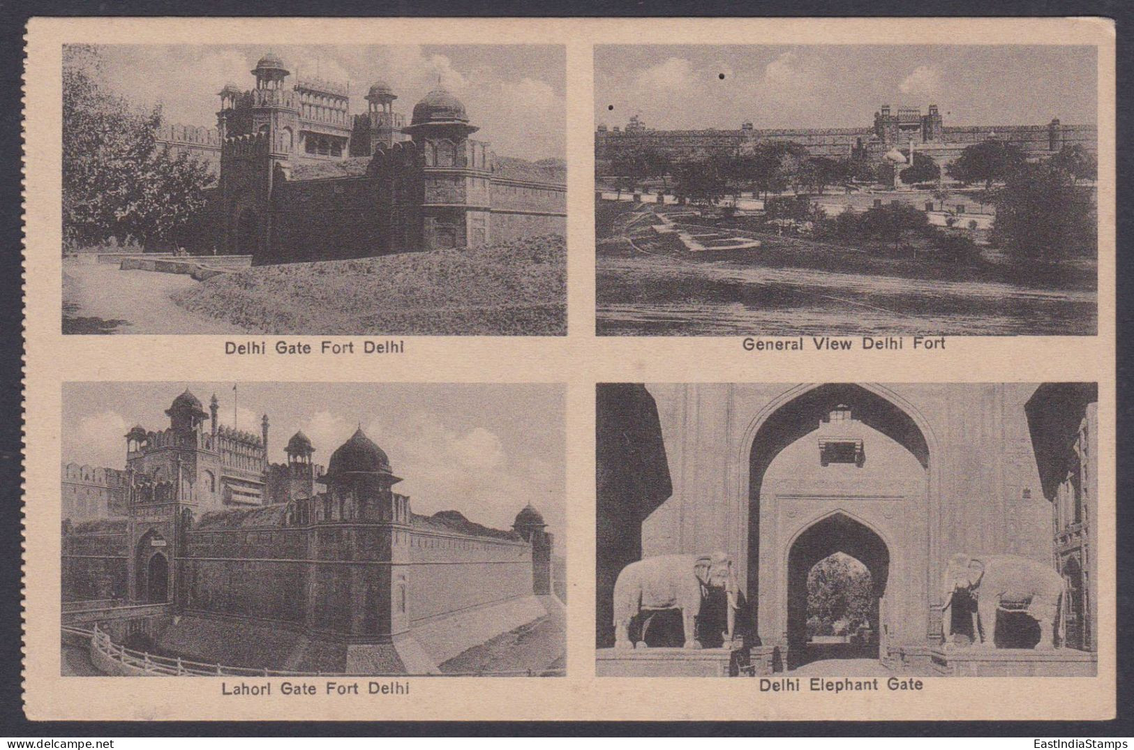 Inde India Mint Unused Postcard Delhi Gate Fort, Lahori Gate, Elephant Gate, Architecture, Mughal, Muslim - India