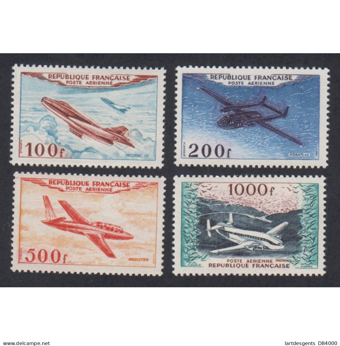 Série Timbres Poste Aérienne -  N°30 à N°33 - 1954 - Neufs** - Cote 400 Euros- Signés -lartdesgents.fr - 1927-1959 Ungebraucht