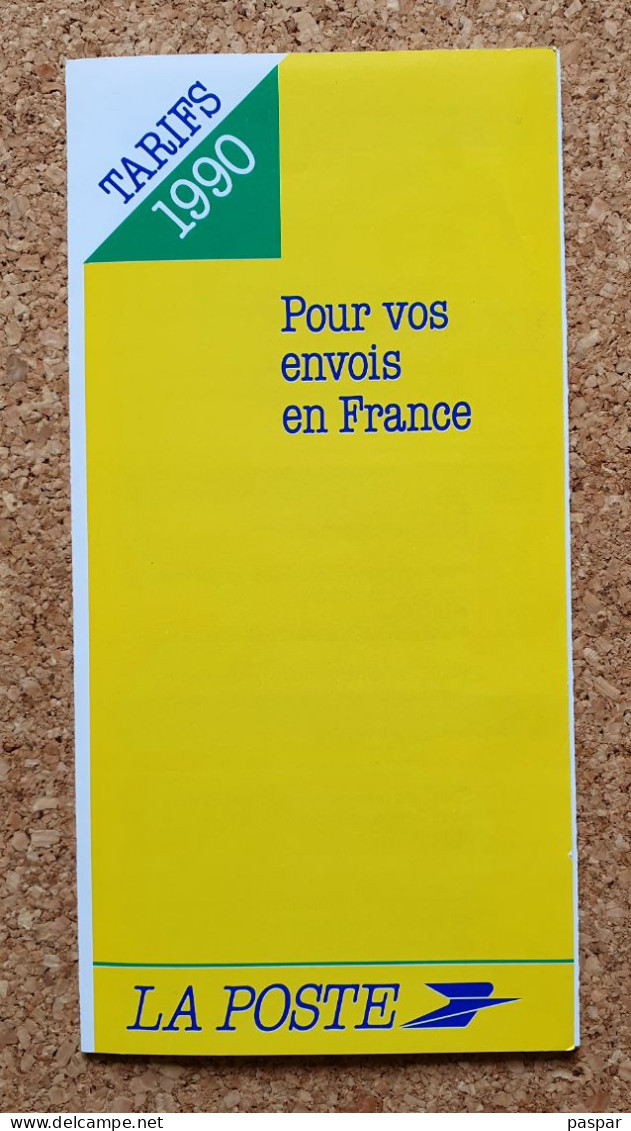 La Poste Tarifs 1990 Envois En France - Postdokumente