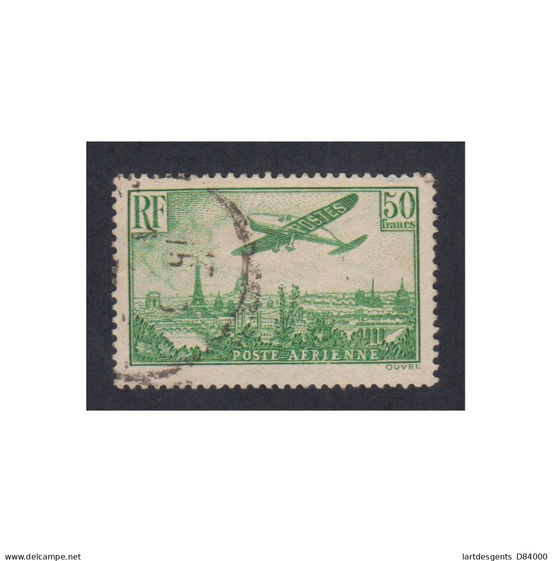 Timbre Poste Aérienne -  N°14 - 1936 - Oblitéré - Cote 420 Euros - Signé - 1927-1959 Ungebraucht