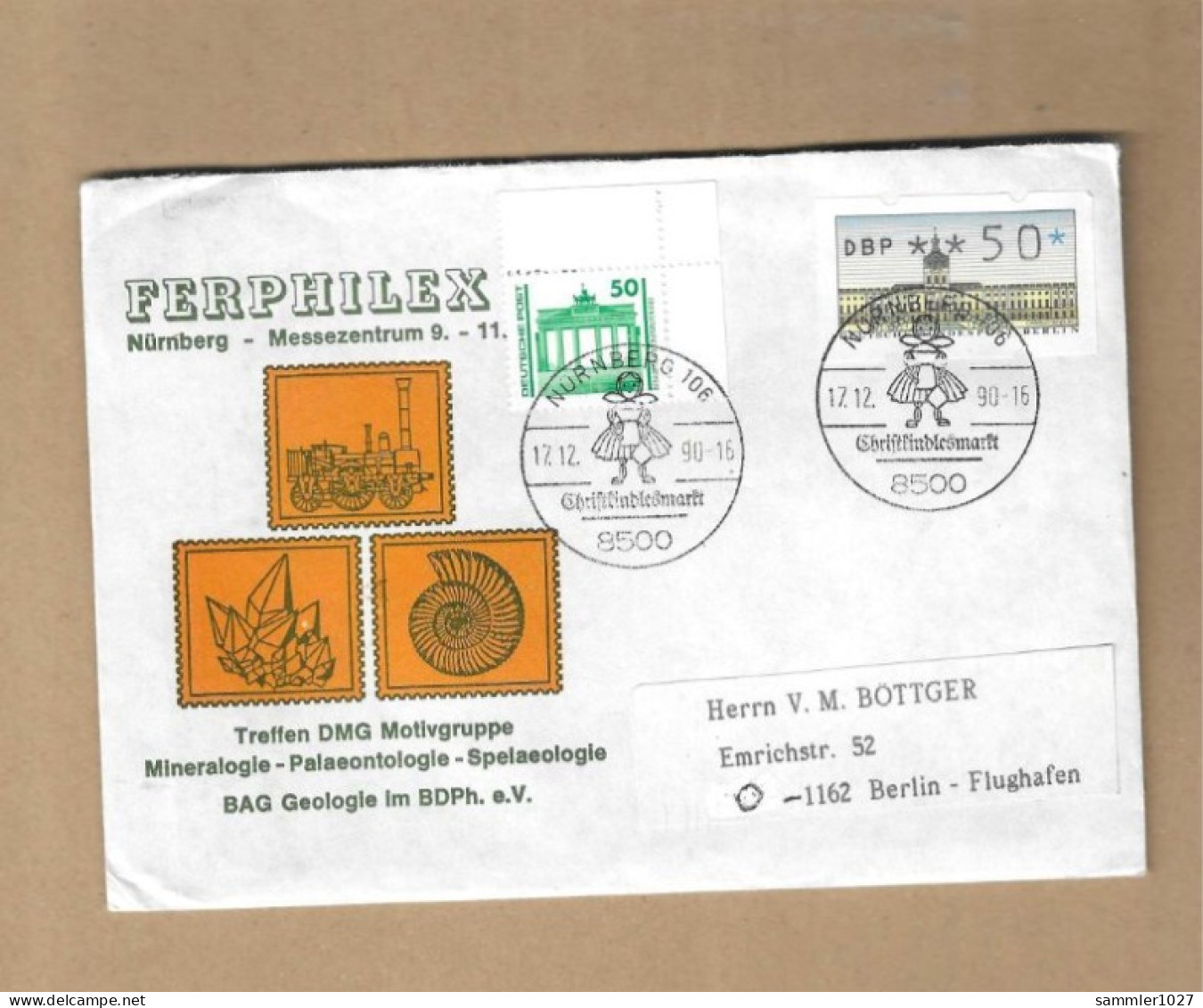 Los Vom 16.05 -  Sammler-Briefumschlag Aus Nürnberg 1990 - Lettres & Documents