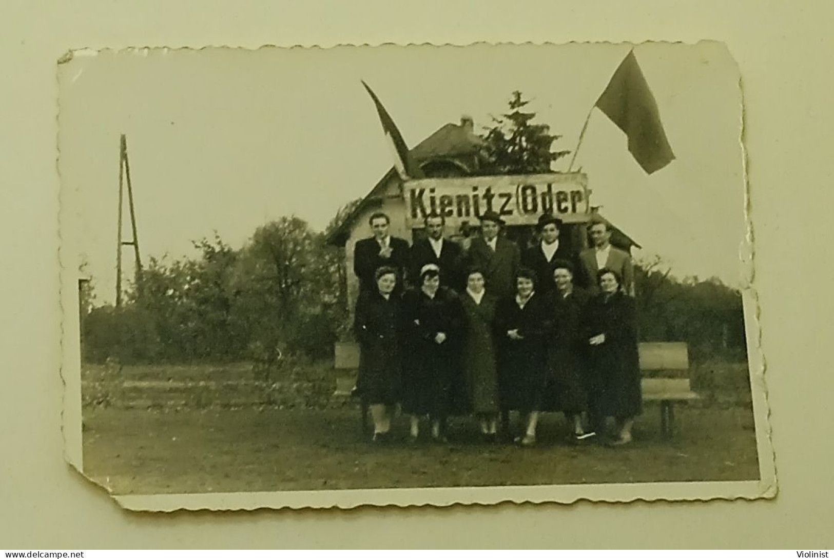 Germany-People Near Flags And Banners Kienitz(Oder) - Plaatsen