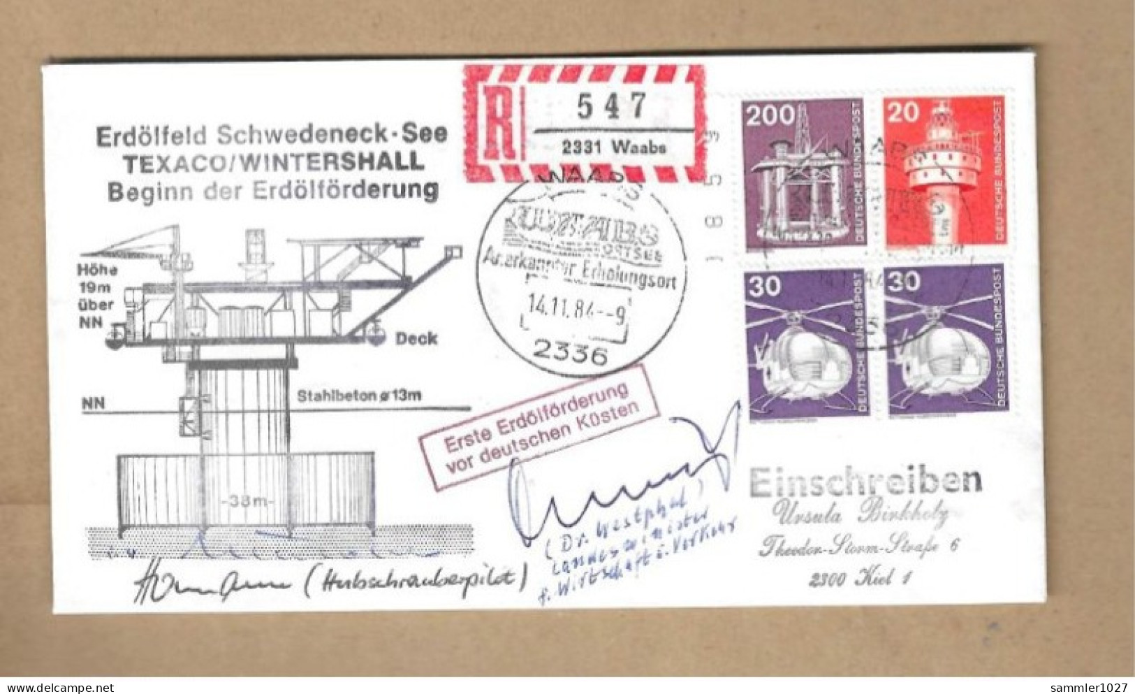 Los Vom 16.05 -  Einschreiben-Briefumschlag Aus Waabs 1984 Mit Randnummer - Covers & Documents