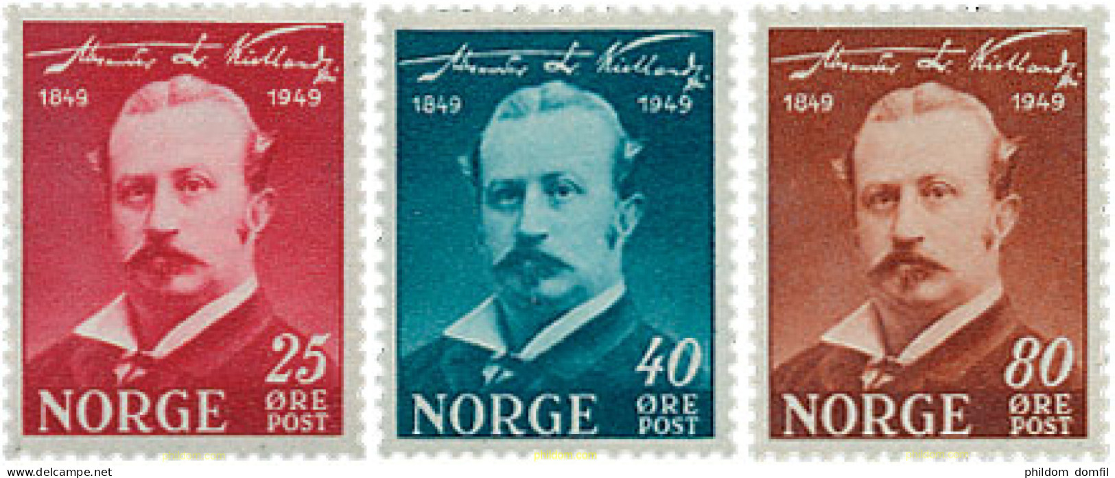 672754 HINGED NORUEGA 1949 CENTENARIO DEL NACIMIENTO DE ALEXANDRE L. KIELLAND - Used Stamps