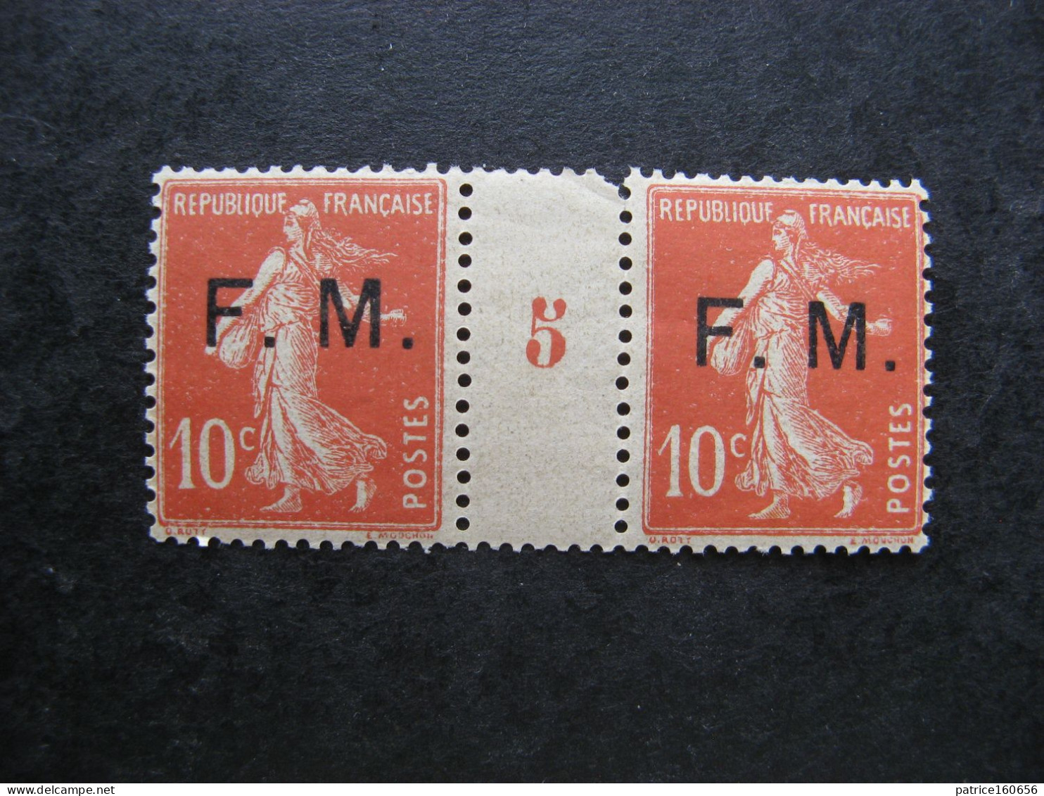 F.M. N°5, Millésime 5, Chiffre Penché, Neuf XX . - Timbres De Franchise Militaire