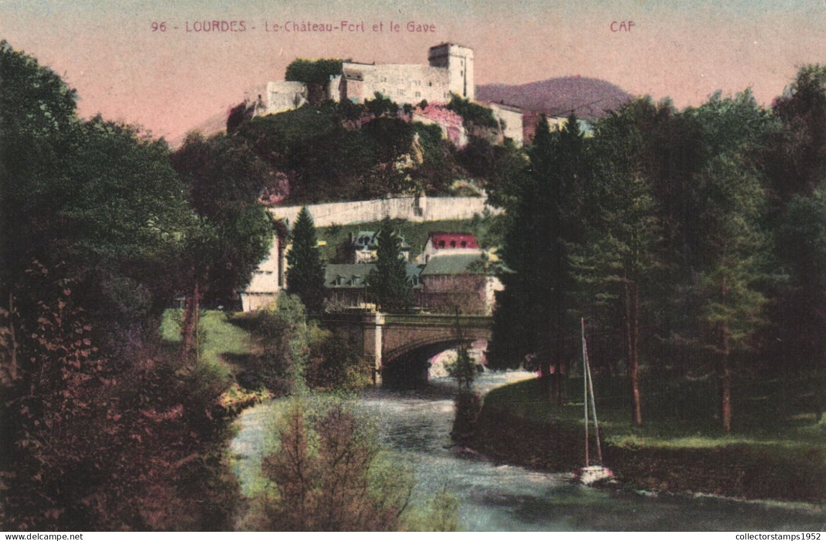 LOURDES, CASTLE, ARCHITECTURE, BRIDGE, FRANCE, POSTCARD - Lourdes