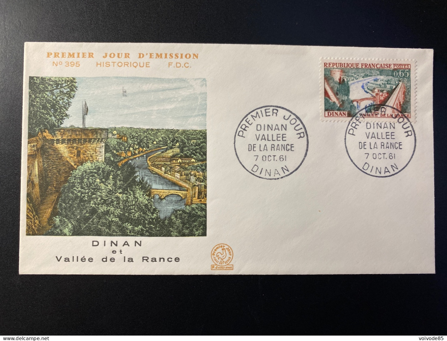 Enveloppe 1er Jour "Dinan" - 07/10/1961 - 1315 - Historique N° 395 - 1960-1969