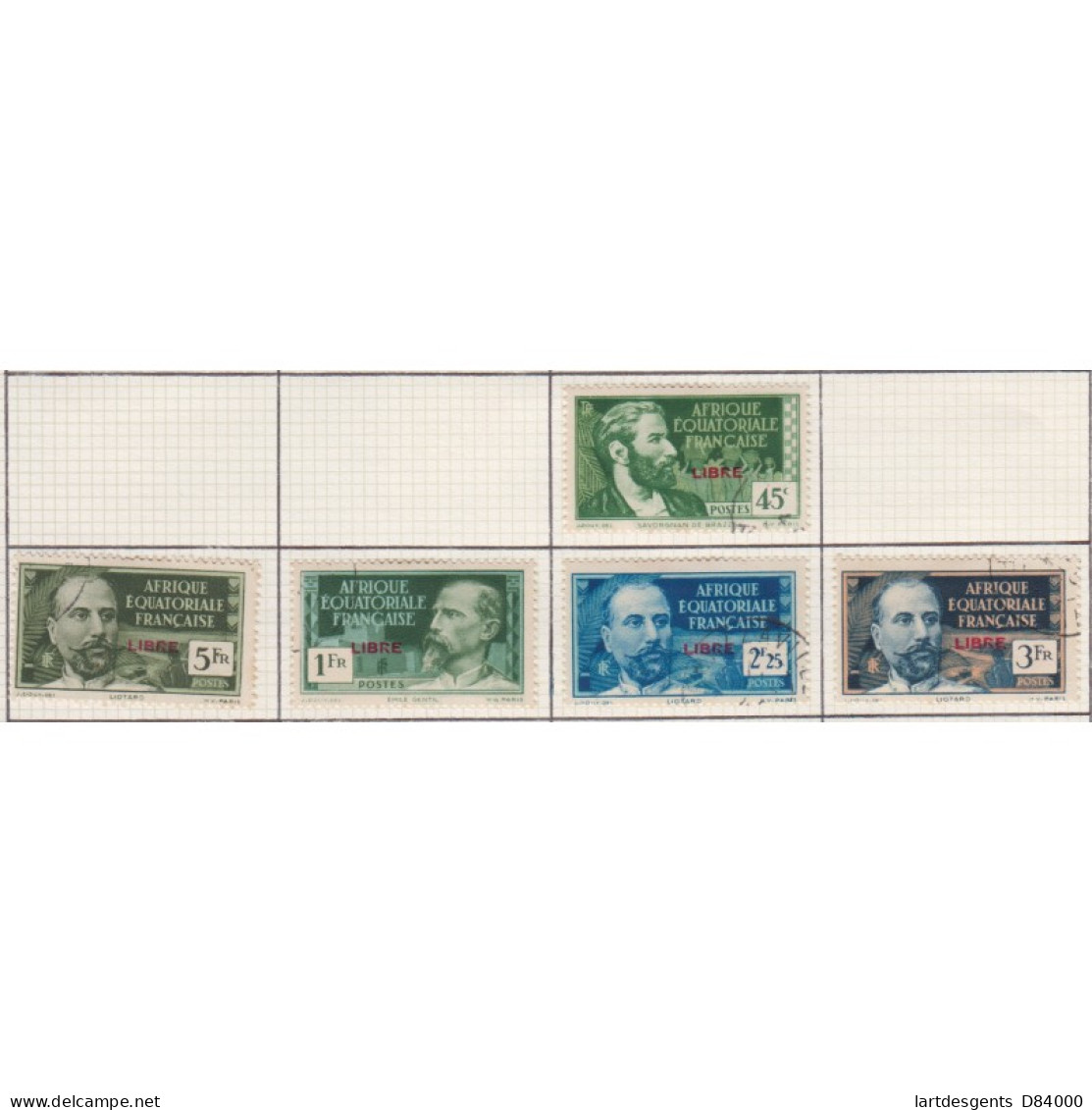 Très Beau Lot De 24 Timbres Colonies AEF Année 1940 Variétés Avec Le R De LIBRE Cassé Oblitérés Lartdesgents - Brieven En Documenten