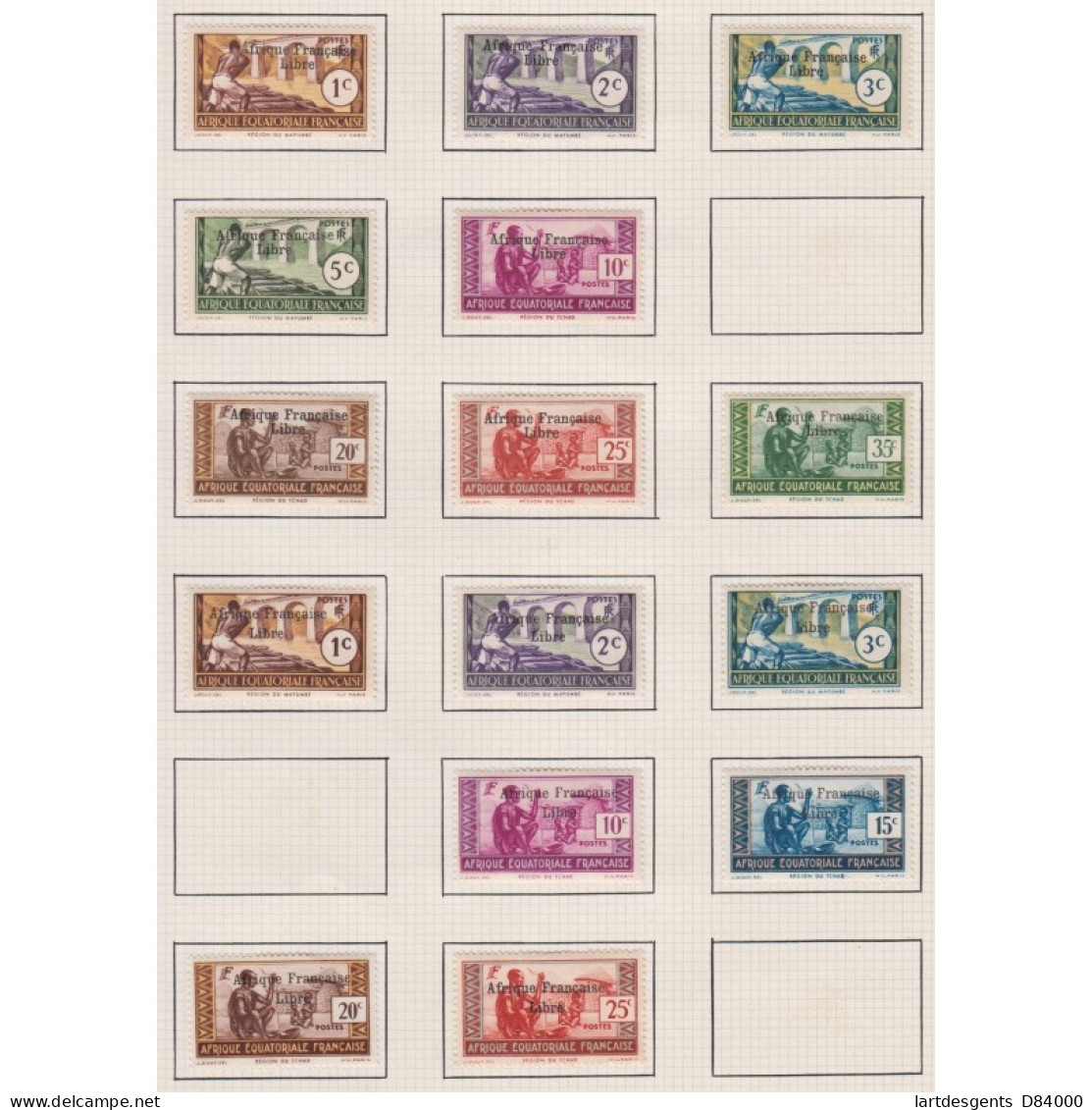 Série De 15 Timbres Colonies AEF Année 1941 N°156 à N°164 Avec Ou Sans Variétés Neufs Lartdesgents - Cartas & Documentos