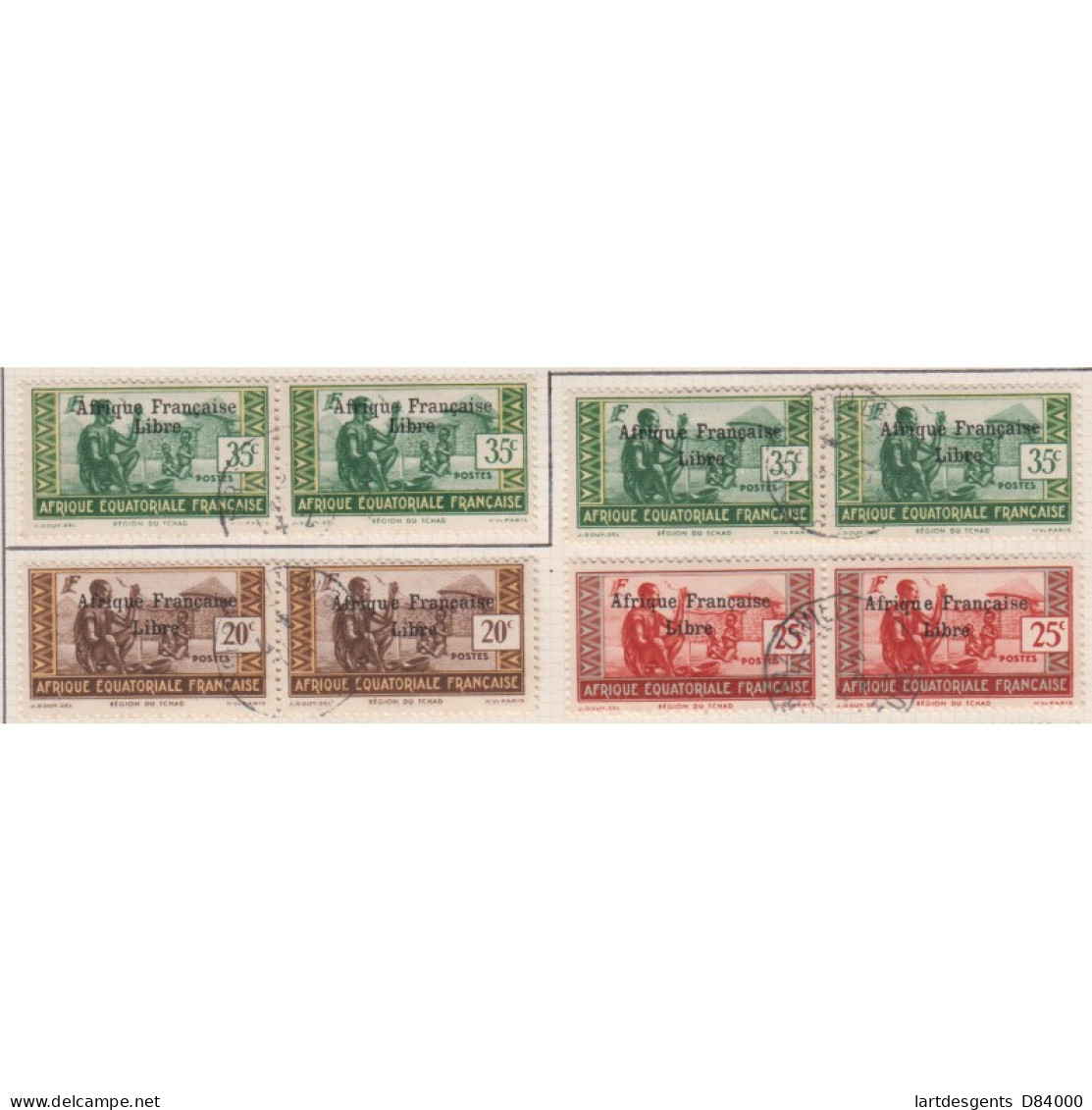 Beau Lot De 36 Timbres Colonies AEF Année 1941 N°156 à N°164 Avec Ou Sans Variétés Oblitérés Lartdesgents - Briefe U. Dokumente