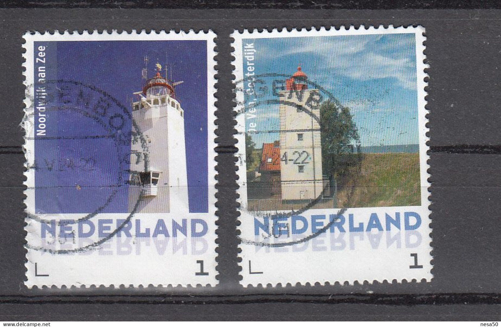 Nederland Persoonlijke Zegels: Vuurtoren Noordwijk + De Ven    Gestempeld - Used Stamps