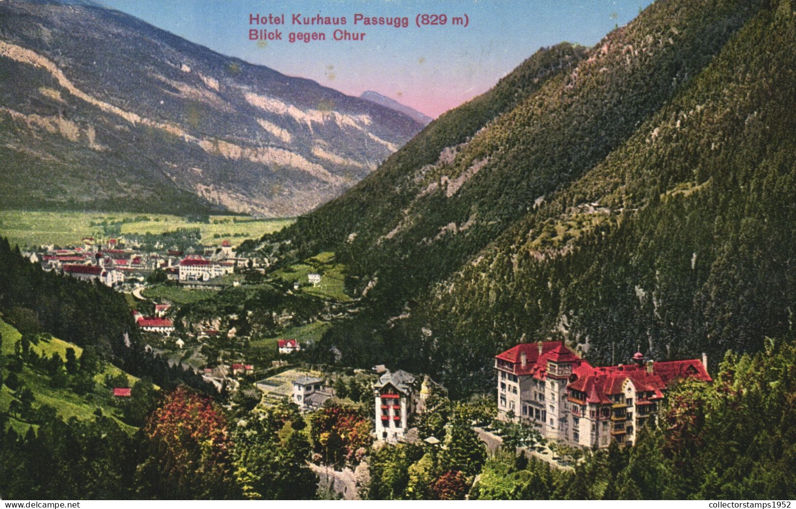 PASSUGG, CHURWALDEN, GRISONS, ARCHITECTURE, HOTEL, MOUNTAIN, SWITZERLAND, POSTCARD - Churwalden