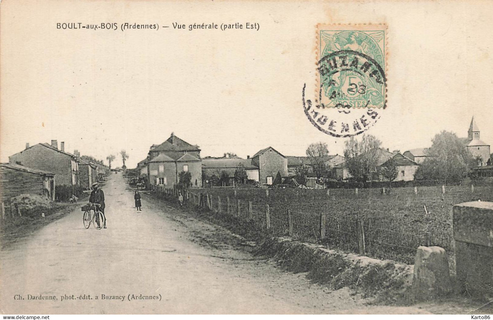 Boult Aux Bois * 1908 * Vue Générale Du Village ( Partie Est ) * Route Villageois - Other & Unclassified