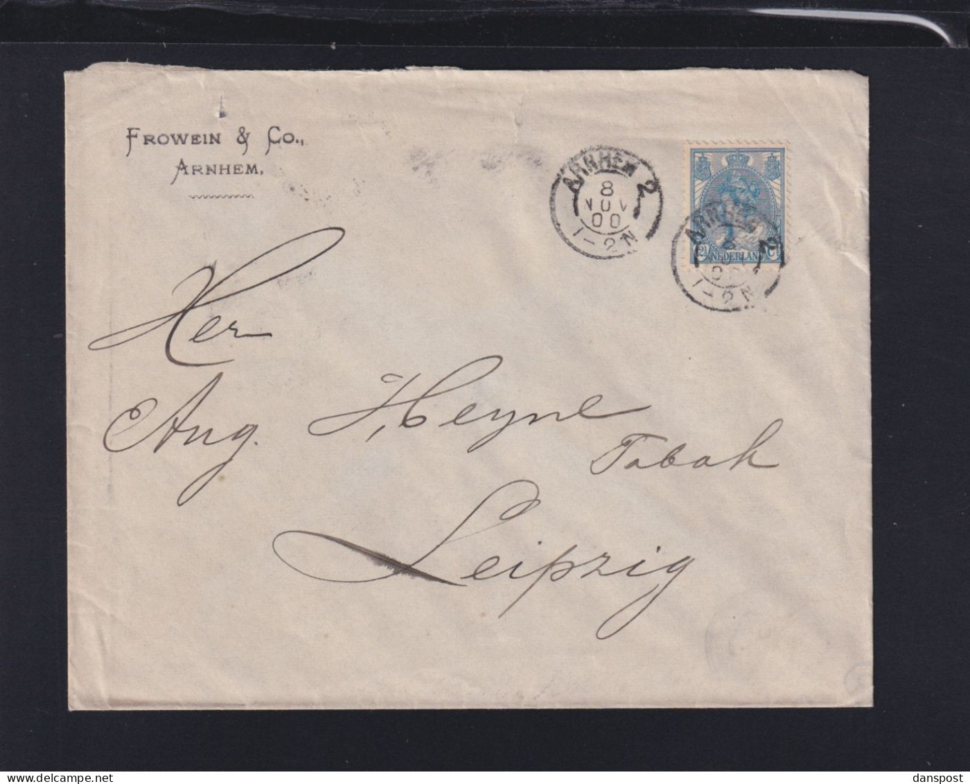 Niederlande Briefkuvert 1900 Arnhem Nach Leipzig - Brieven En Documenten