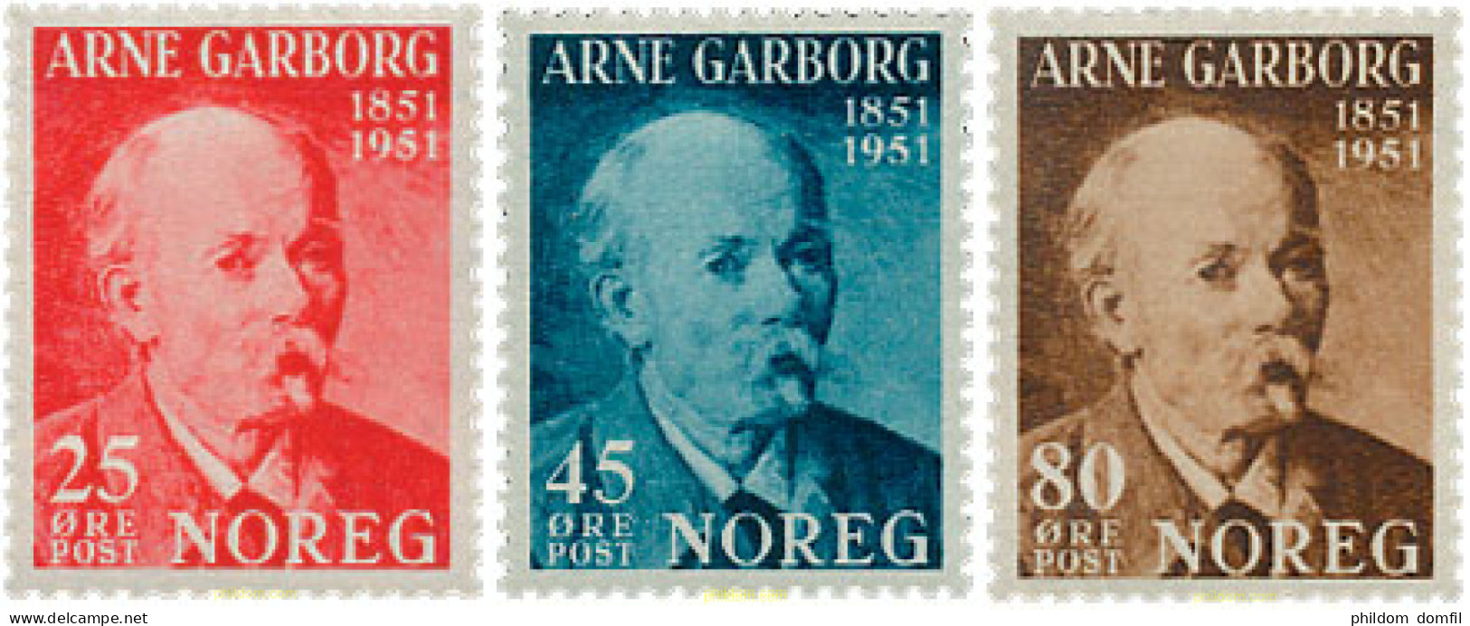 672756 HINGED NORUEGA 1951 CENTENARIO DEL NACIMIENTO DE ARNE GARBORG - Gebruikt